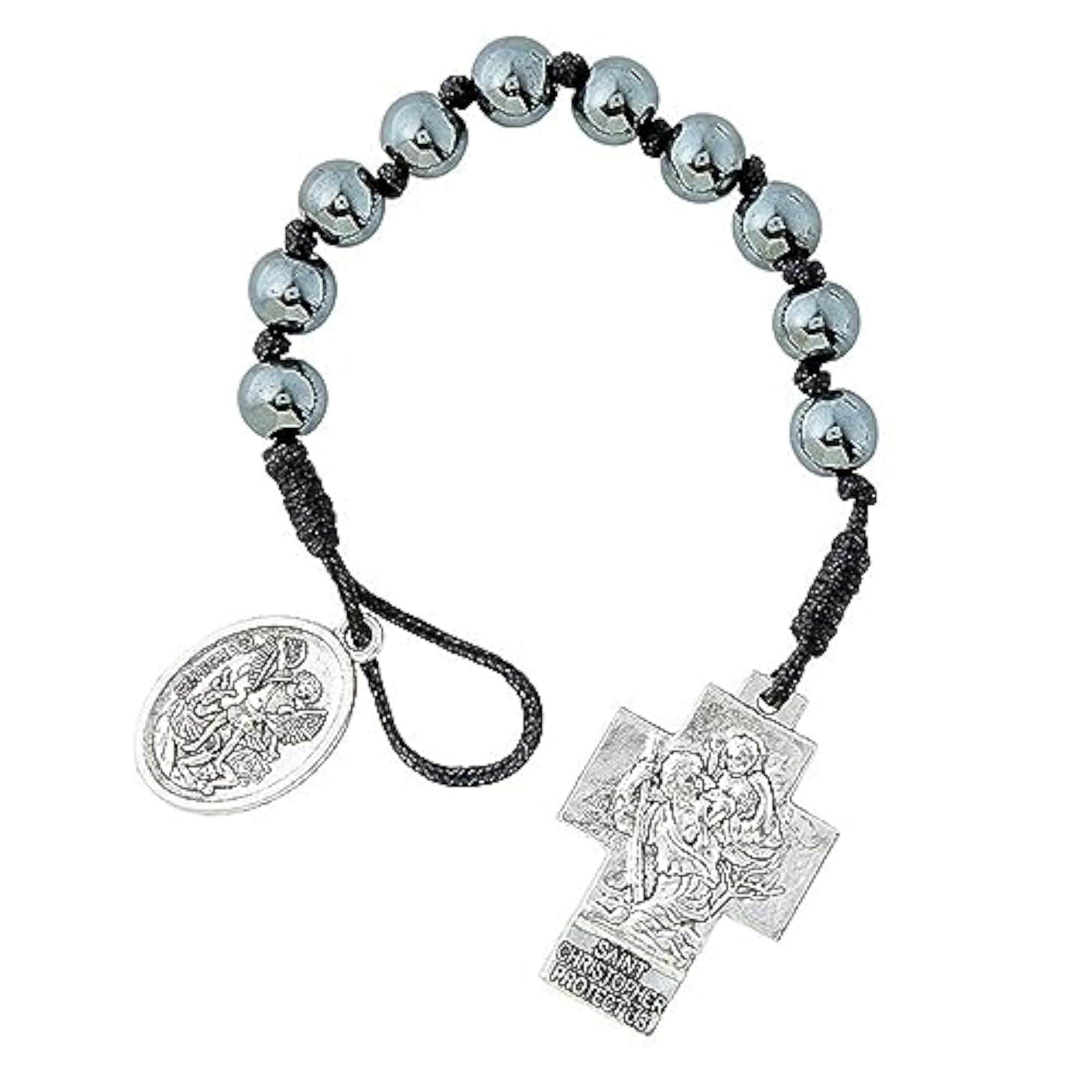 Saint Michael One Decade Car Rosary with Prayer Cards, Gift Set